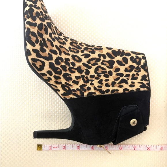 Cole Haan Black and Leopard Print Calf Hair Suede Ankle Booties 9.5 - Picture 3 of 11
